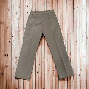 Roundtree & Yorke Men's Chino‎ Pants NWT Beige Pleated Straight Fit 32x32